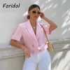 Tweed Knitted Pink Shorts Sets Spring Autumn Blazer Cute Two Pieces Suits Women Clothing Ladies Matching 210427