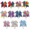 ncmama 11pcs/lot 7" Unicorn Cheer With Rubber Band Handmade Mermaid Cheerleading Bows For Girls Kids Hair Accessories