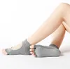 Hot 2021 Half Five Fingers Cotton Peep Toe Yoga Socks Non-Slip Open Toes Pilates Ankle Grip Durable Anti-Slip silicone Pilates Sock Backless women Gym fitness sox