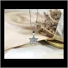 Pendlar s925 sterling sier halsband smycken för kvinnor jul snöflinga mode lyxiga designer hängsmycke halsband med kristall sten dr