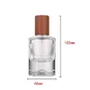 30ml Empty Thick Bottom Clear Perfume Spray Glass Bottle Bayonrt Lock Pump Wooded Lid Round Cosmetic Packaging Refillable Vials