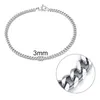 Cadena de eslabones Pulsera de hombre de 3 mm Brazalete de eslabones cubanos de acero inoxidable para hombres y mujeres Hiphop Joyería de muñeca de moda Regalo 19 21 23cm279k