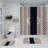 Designer Duschvorhänge Vorhang Retro Badezimmer Dekor Türmatte Rutschfeste Teppich Toilette Badematten Set