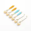 Fashion Spoon Pearl Enamel Charms Metal Pendants Gold base Fashion Jewelry Accessories for DIY handmade