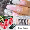 2021 Ny Lysande Jul Nail Art Stickers Snowflakes Snowman Trees Elk Nails Klistermärke Dekorationer Tillbehör Manikyr Inredning för julklapp