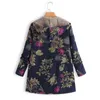 Jaqueta de outono feminino Mulheres Windbreaker Jaqueta Casaco Floral Bolsos Hooded Cardigan Casacos 211105