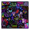 Finger Toys Cartoon Neon Light Graffiti Stickers Car Guitar Motorcykel Bagage Suitcase Diy Classic Toy Decal Sticker för Kid 6363054