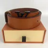 Men Designers Belts Classic fashion luxury casual letter L smooth buckle womens mens leather belt width 3.8cm with orange box 00001