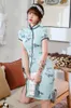 Spring And Summer Cheongsam Cute Japanese Chinese Style Stand-up Collar Short Imitation Aetate Single-layer Fashion Ethnic Clothing