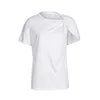 Asymmetrical White T Shirt For Women Skew Collar Short Sleeve Casual Minimalist Shirts Female Fashion Clothing Summer 210531