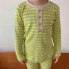 Set pigiama a righe in cotone per bambini autunnali Abbigliamento elastico per il tempo libero per ragazzi e ragazze, set da 2 pezzi 211130