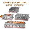 2/3/4/6 s Gas Stove BBQ LPG Grill Infrared Ceramic Barbecue Grill Tools for Picnic Party Outdoors Oil-preventing 210724