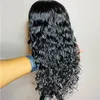 Density KInky Curly Natural Jet Black Color Advanced Synthetic Lace Front Wig For Women With Baby Hair Heat Ressistant Wigs