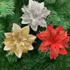 Искусственные цветы Poinsettia Рождественские цветочные головки для дома для отдыха