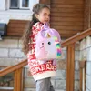Unicorn Wipper Backpack Boy Girl Girl Travel Leisure Schoolbag Achering Cartoon Plush Colers Borse