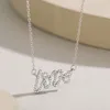 925 Sterling Silver "Love" Letters Round Cut CZ Cubic Zirconia Pendant Choker Necklace for Women Gift