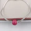 Essence-Serie FREEDOM Transparent Cerise Emaille Clear CZ Pandora Charms für Armbänder DIY Schmuckherstellung Lose Perlen 925 Silber Schmuck Großhandel 796083EN117