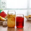 12oz 16oz تسامي زجاج صافي Tumbler 12oz Frosted Cola Can Bamboo Lid Cocktail Cuct Cuct Cup