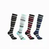 Sports Socks Crew Sport Meias Setas Listradas Compressão 4 Pares Running Riding Ciclismo ao ar livre Futebol de atacado