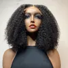 Mongólio Afro Kinky Curly Bob Rendas Front Human Human Wig Para As Mulheres Africanas Prejuídas 360 Perucas frontais V U Parte 16 polegadas 150% Densidade pronta para enviar