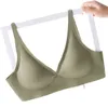 2pcs Plus Size Seamless JELL-O Strips No Steel Ring Bra Deep V Latex Cup Thin Comfortable Breast Lift Adjustable Underwear Women 211217