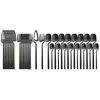 32pcs Matte Black Cutlery Set Faca Forquilha Forquilha De Jantar Talheres 304 Aço Inoxidável Dinnerware Bar Festa De Festa Talheres 211227