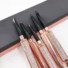Waterproof Eyebrow Pencil Long-lasting Double-headed Automatic Dark Brown Eye Brow Pencils for Makeup with Brushes