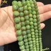 Doğal Kanada Jades Taş Yuvarlak Gem Gevşek Spacer Boncuk Takı DIY Yapma Bilezik Aksesuarları 15''inches 6 8 10 12mm