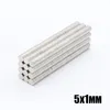 Hurtownie - W magazynie 100 sztuk Silne Round NDFEB Magnesy Dia 5x1mm N35 Rare Earth Neodymium Stały Craft / DIY Magnes