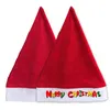 Sublimação chapéu de natal vermelho curto pelúcia Papai Noel chapéus em branco DIY foto xmas tampa