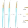 Nail Art Liner Pen With Blue Frosted Beads Handle Painting Drawing Fine Polish Nails Brush Tool Tips Manicure Kits