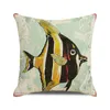 Taie d'oreiller Irisbell Marine Life calmar impression taie d'oreiller maison canapé décor doux mode voiture canapé confort lin housse de coussin