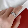 Top Selling 925 Sterling Argent De Mariage Anneaux Party avec Blanc 5A Cubic Zirconia Costume Femmes Fine Dimond Bride Bague Bijoux Bijoux Cadeau Grossiste 5-10 avec boîte