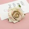 new 1pcs 7cm Artificial White Rose Silk Flower Heads For Wedding Decoration Diy Wreath Gift Box Scrapbooking Craft Fake EWA6049