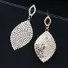 Boucles d'oreilles pendantes classiques en forme de larme pour mariée, bijoux de mariage en strass pour femmes