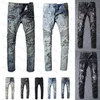 Herren-Designer-Jeans im Used-Look, zerrissen, Biker-Slim-Fit, Motorrad-Biker-Denim für Herrenmode, schwarze Hosen für Herren