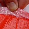 50Pcs Plastic Small Bubble Mailers Red Poly Mailing Bags Envelopes With Shockproof Green Bubble309r