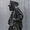 Techwear jacka för män svart vår japanska streetwear hooded coat 211008