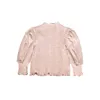 Spring puff sleeve bottoming T-shirt long children all-match top kids clothes 210515