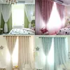 Curtain+window Screen Shiny Stars Children Cloth Curtain for Kids Girl Bedroom Living Room Blackout Cortinas Custom Made Drape 211203