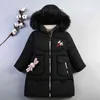 4 Couleur Grande Taille Hiver Garder Au Chaud Long Style Filles Veste Adolescente Épaisse Lourde Coupe-Vent À Capuche Manteau Pour Fille 211204