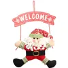 NEWChristmas Welcome Sign Santa Snowman Front Door Decor Wall Hanging Pendant Xmas New Year Decorations LLF11328