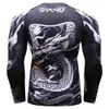 3D-tryck T-shirt Män Gym Kompression T-Mäns Dragon's Flight Kortärmad Rash Guard MMA BJJ Tops T-210629