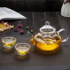 Clear Modern Flowers Thee Set Warmte Teature Cups Pot Kungfu voor Citroen