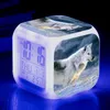 기타 시계 액세서리 늑대 3D 프린트 만화 LED 시계 디지털 동물 전자 경보 아동을위한 성인 선물 287m