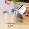 Muffin Paper Cases Cupcake Liners Packaging Dinner Service Standard Size Silver Foil Wrappers Metallic Baking Cups for Wedding Christmas Kitchen Birthday Party