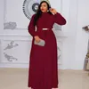 Vestidos étnicos vestidos africanos para mulheres 2022 Vestido de noiva elegante Muslim Chiffon Abaya Turco Dubai Kaftan Robe Africaine Long 2919