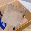 Bag Cosmetic Transparent Clear Handbag Purse Old Floral Organic Glass Lady Small Square Cosmetic Cases Ribbon Ladies PVC Make Up