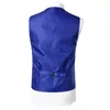 Bleu Royal Costume Gilet Gilet Hommes Marque Slim Fit 2 Pièce Hommes Robe Gilets avec Cravate D'affaires De Noce Casual Gilet 210522