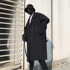 IDEEFB / MĘŻCZYZNA BANDAGE Klasyczny All-Match Black Długi Płaszcz Dla Mężczyzna I Kobiet Jesień Luźny Oversize Windbreaker 9Y1071 211011